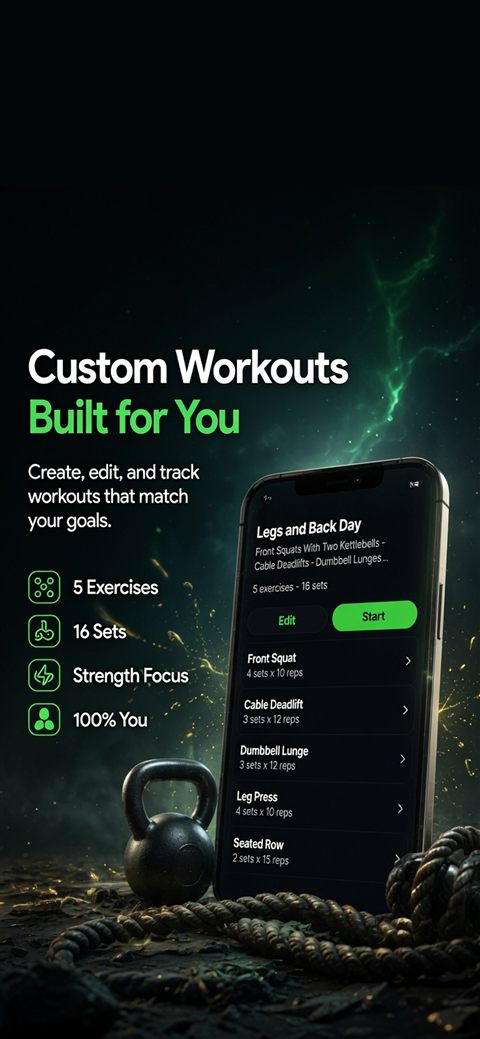 Concept art for a workout logging screen